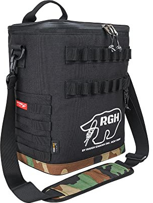 Rough Enough Weiche Kühltasche Bier Wein Golf Großer Rucksack Isoliert Auslaufsicher Trinkbar mit 12 Dosen 15L Tactical Molle System Schwarz