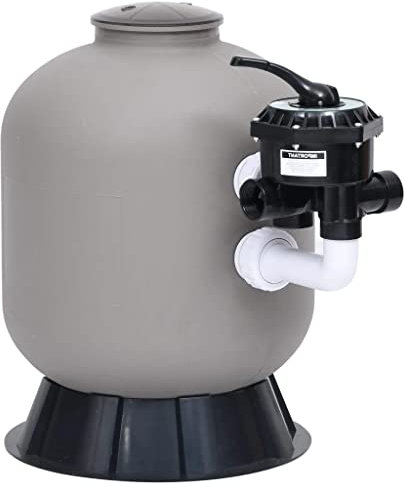vidaXL Filtro a Sabbia Laterale per Piscine Valvola 6 Vie 350mm Grigio