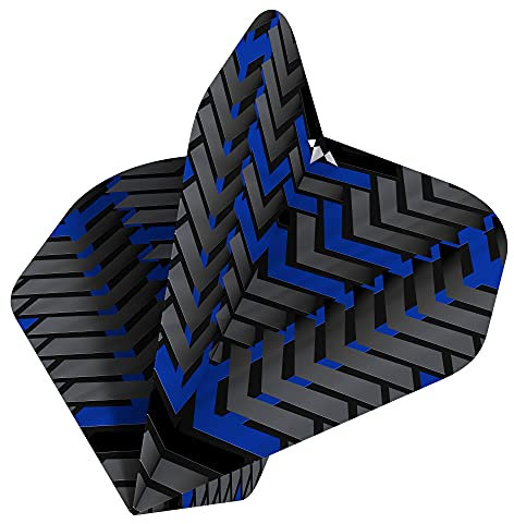 Mission Darts Vex Flights | Extra Starke Premium UV Dart Flights in Standardform 100 Micron, Blau, 1 Set mit 3 Flights (F3352)