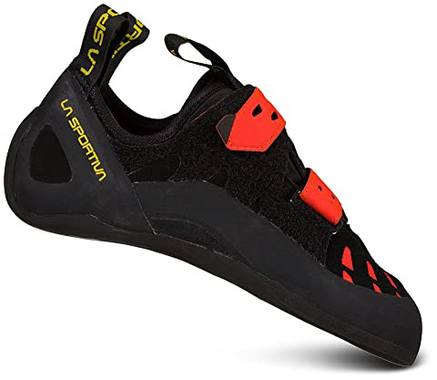 La Sportiva Men's Tarantula Rock Climbing Shoes, Black/Poppy, 8.5-9 US, 41.5 EU