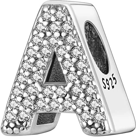 MULA Charms Abalorios Colgante de Cuentas Plata de Ley 925 con Circonita Cúbica Compatible con Europeo Pulsera Collar,Charms de Para Niña Mujer