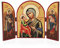 NKlaus Gottesmutter Von Jerusalem Triptychon Holz Ikone 25x16cm christlich 11315