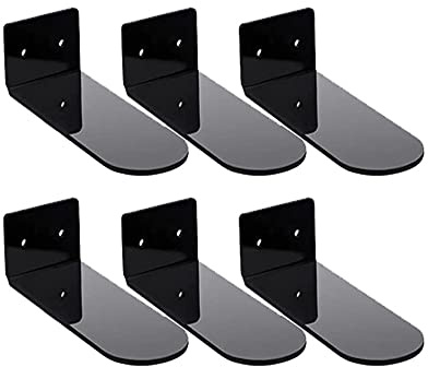 SEIWEI 6 estantes flotantes para zapatos montados en la pared para exhibir la colección de zapatillas o caja de zapatos, almacenamiento invisible de zapatos de pared, color negro