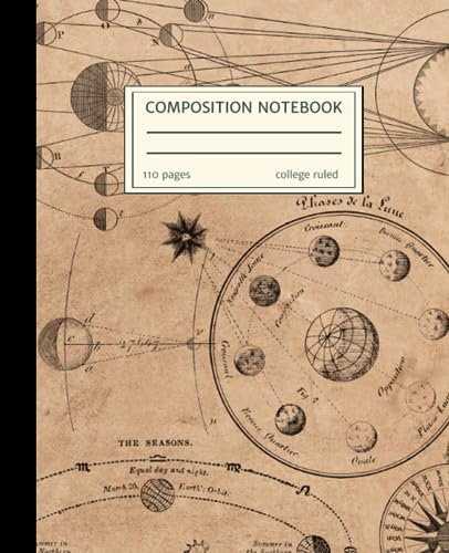 Composition Notebook College Ruled Vintage Aesthetic Astronomy: College Ruled Notebook with Astronomy Illustration. Astronomy journal for School, College, Work, Home 7.5x9.25