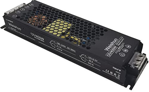 LED Trafo 12V 400W 33.3A IP20 LED Trasformatore AC 220V auf DC 12 Volt Konstante Spannung Schlankes Netzteil für LED-Streifen und LED-Innenleuchten