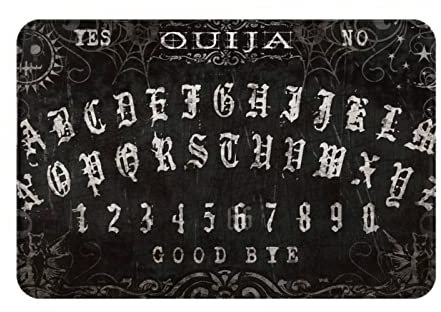 Weiche Komfort Flanell Badezimmermatten Schwarz Physic Ouija Board Ghost rutschfeste Badematte waschbar Eingangsteppiche Schlafzimmer Teppich für Zuhause Küche Boden 60 x 40 cm