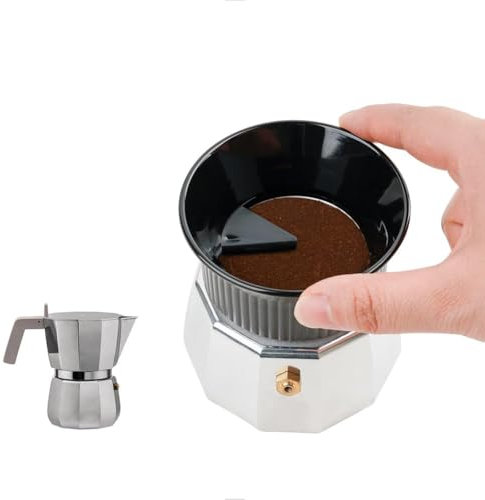watchget Embudo dosificador Moka Pot, negro, 3 tazas, plástico, clásico, espresso, accesorio para olla Moka