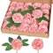 homEdge Künstliche Rosen, Schaumstoff-Blumen mit Stiel, für Heimdekoration, Hochzeitssträuße, Party, Zerterstücke, Jubiläen, Rouge, 25 Stück
