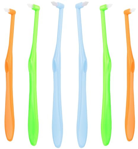 Ouligay 6 Stück Tuft Zahnbürste Einbüschelbürste Büschelzahnbürste Getuftet Bürste Weich Kleine Zahnbürste Trimm Zwischenräum Zahnbürste Single Interdental Zwischenraum Bürste