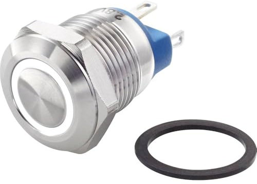 TRU COMPONENTS TC-7494664 TC-GQ12-AF-10E/J/W/12V/S Vandalismusgeschützter Drucktaster 48 V/DC 2 A 1 x Aus/(Ein) tastend