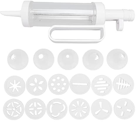 Biscuits Press Machine,Food Grade Ps Pp Multifunction Easy Operation Baking Press Machine with 12 Discs 5 Nozzles Display Boxed 18 Pieces Cookie Press Pump Machine Biscuit Maker Set Multifunctional