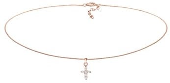 Elli Halskette Damen Choker Kreuz Religion mit Zirkonia Kristallen in 925 Sterling Silber