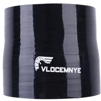 VLOCEMNYE Tuyau coupleur droit en silicone, ID 35 mm - 40 mm, longueur 76 mm, 4 plis (5,4 mm) renforcé, tuyau hydraulique industriel noir