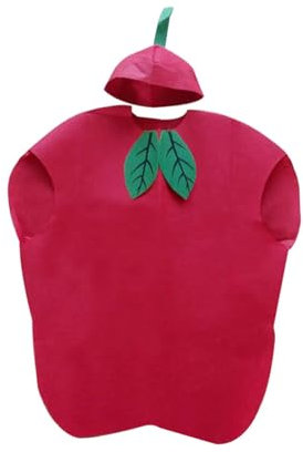 Amagogo Obst-Kostüm für Erwachsene, mit Kopfbedeckung, für Männer und Frauen, lustige Anzieh-Essen, Cosplay-Kostüme, Requisiten für Mottopartys, Festivals, Apfel