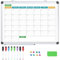 ARCOBIS Magnetischer Whiteboard-Kalender für die Wand, 60x45 cm, Beidseitiger Monatskalender mit Stiftablage, 8 Markern, 8 Magneten, 1 Radiergummi für Zuhause, Büro, Schule