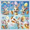 SULOLI 8 Feuilles Sticker à Effet Stéréoscopique,Pâques Autocollant Fenêtre Réutilisable,Stickers Pâques Fenetre PVC,Oeuf de Pâques Lapins Poulet Carotte Fleur
