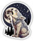 Samunshi® Wolf mit Mond Aufkleber Autoaufkleber für Motorrad Fahrrad Roller oder Auto Sticker Fahrrad Mtb Mountainbike Rennrad Comic Cartoon Tier Sticker 25cm Wolf mit Mond