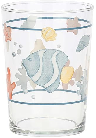 THUN, Set 2 Bicchieri in Vetro, Linea Mare da Amare, Set Bicchieri, Idea Regalo per la Cucina, Ø 9 cm, h 12 cm