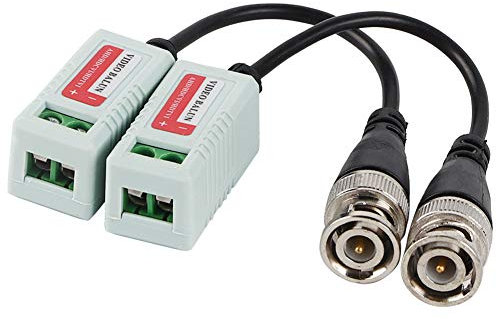 Saluaqui 2 Stück Tragbares Passives HD-CVI/HDVI/AHD-Video-Balun-Transceiver-Kabel, Gedrehter Sender für Kamera