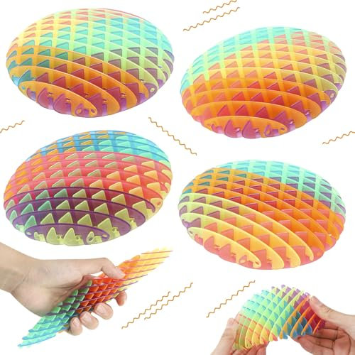 Lvefyti 4er Set Sensorisches Fidget Spielzeug, Bunte Stressabbau Wurm Spielzeuge für Erwachsene & Kinder, Anti-Stress Knautschspielzeug für Konzentration & Entspannung