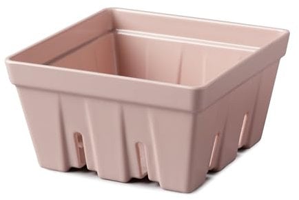 Zeal Fridge Storage Box for Fruits and Berries, Melamine Kitchen Storage Container – Wash and Serve Berry Colander Box, Large 15cm (Rose Pink)
