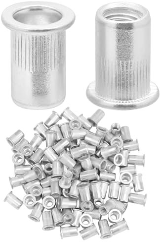 QWORK® 100 Pezzi Rivetti Filettati M8, dadi rivetti filettati, lega di alluminio, per il fissaggio di decorazioni per mobili artigianali