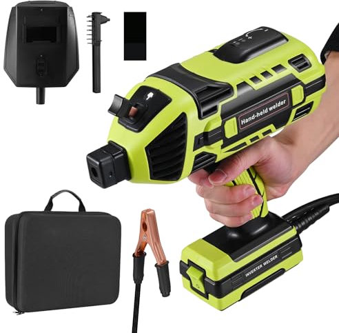 Krovtoy Upgraded Welder, 220V Handheld Welder with IGBT Inverter, 20-120Amp 6-Level Variable Current Adjustment, Suitable for 3/32″- 1/8″ (2.5-3.2mm) Wire Welder Kit (Green)