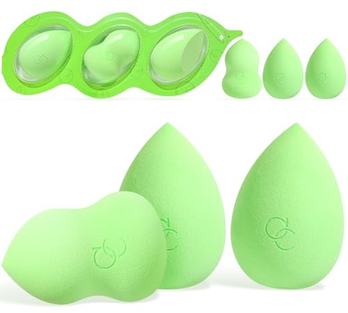 docolor Makeup Sponge, Non-Latex, Beauty Blender Foundation Sponges Set 3Pcs for Foundation,Powder,Creams, Use Dry and Wet Both MakeUp Blender Sponge for Face & Body