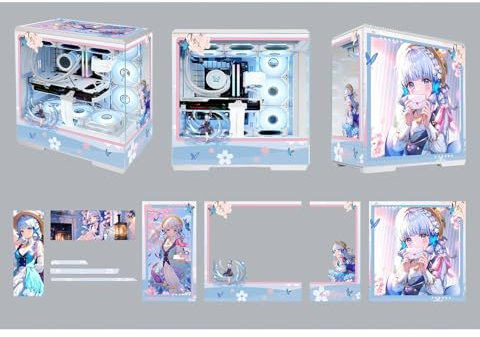 Gabinetes For Computadora, Gabinete For Juegos De PC Media Torre ATX/M-ATX/ITX - Puerto E/S Frontal TPYE-C - Vidrio Templado - 10 Posiciones De Instalación De Ventilador - Incluye 2 Tableros De Luz LE