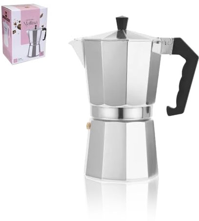 HOME SOLAZZIA Cafetera Italiana Aluminio, Cafetera Moka Inducción 6/9 / 12 Tazas (9 Tazas 450ML)