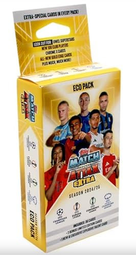 Topps Match Attax EXTRA UEFA Champions League TC 2024/2025 | Eco Pack | 36 Karten + Limitierte Karten + Explosive Talent Card | Mit Heartforcards® Versandschutz
