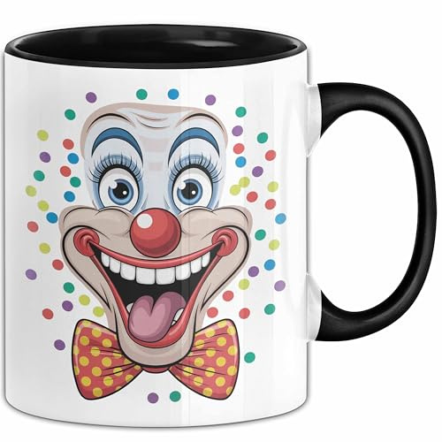 Zirkus Tasse Geschenk Lachender Clown Geschenkidee Künstler (Schwarz)
