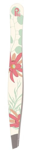 PLIC BEAUTY - Pinza para depilar sabana - Mors Recto - Diseño Floral Exótico - Acero Inoxidable - Alta Precisión