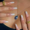 24Pcs Press on Nails Almond Shaped, Pink White Gradient French False Nails Medium Length, Stiletto Ombre Reusable Glossy Gel Acrylic Full Cover Fake Nails Glue on for Women and Girls
