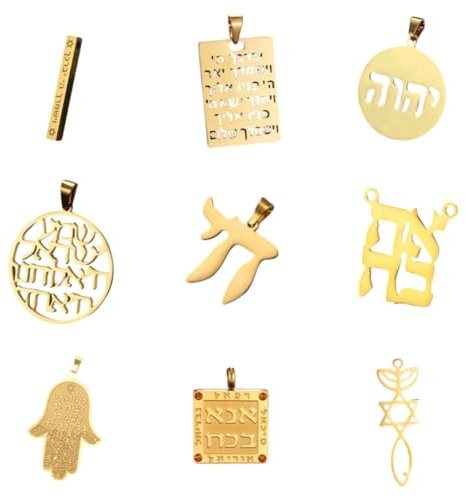 NTALJC Ornamente neu 2025 1pc Hebräisch Brief Hai Chai Ahava Liebe Jehova Jahweh Charm Jüdische juristische Halskette Making S für Sie Schmuck Fashion S kreatives Geschenk
