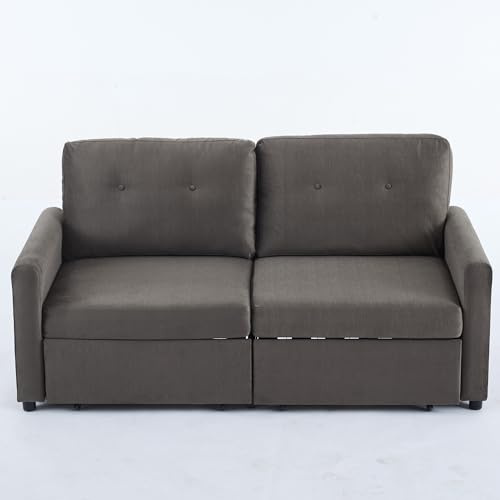 Generisch Dunkelgraues 2-Sitzer Sofa mit Schubladen-Stauraum für platzsparendes Wohnen – ergonomisch und stilvoll