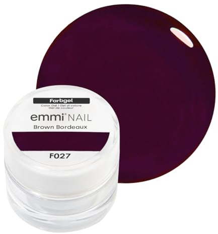 Emmi Nail Farbgel | UV/LED-Gel für brillante Farbintensität | Hohe Deckkraft, mittelviskos & selbstglättend | Kein Verlaufen in Nagelränder | 5 ml – Dark Brown