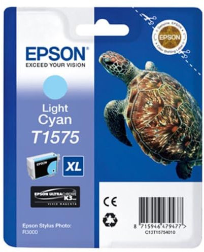 Epson T1575 Tintenpatrone Schildkröte, Singlepack, hell cyan