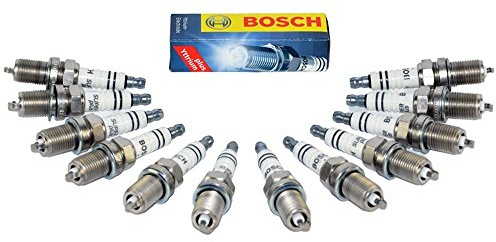 12 Stück BOSCH Mercedes-Benz Zündkerzen Yttrium, Plug Set FR8DC+