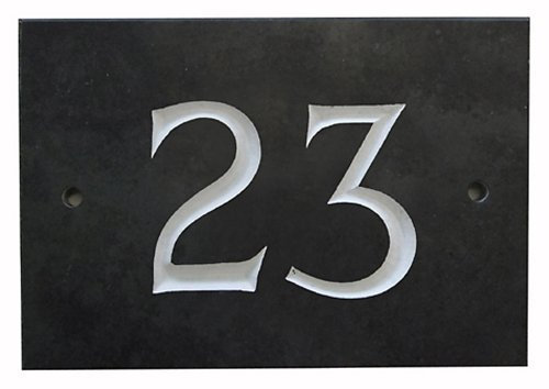 The House Nameplate Company Slate House Number, Charcoal Grey,Number 23
