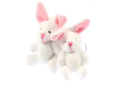 Miniblings Hasen Kaninchen Plüsch Ohrringe weiß versilbert | Ohrschmuck, sorgfältig in Berlin gefertigt, mit Mini und Teddy