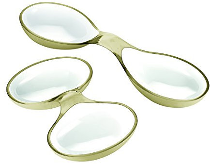 Guzzini Set 2 Contenitori Antipasti Glam/Vintage, Oro, 35 x 22 x h5.5 cm