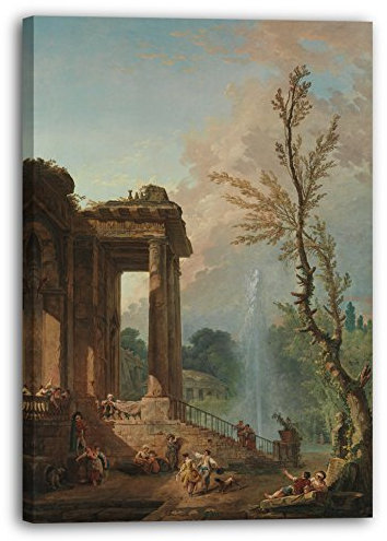 Printed Paintings Leinwand (70x100cm): Hubert Robert - Der Portico eines Landhauses