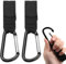 Baby Bag Clips Buggies Clips - Hook Your Shopping & Bags Safely on Your Pushchair or Stroller Clips. Pushchairs Clip Black, 2 Pack