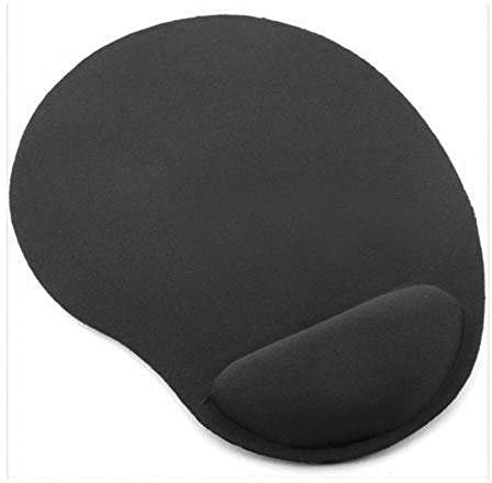 EXCALIBUR BLACK ANTI-SLIP MOUSE MAT PAD WITH FOAM WRIST SUPPORT PC & LAPTOP