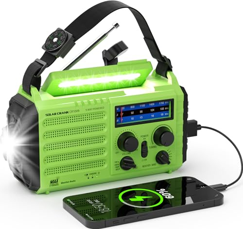 Emergency Weather Radio with NOAA Alert, Portable Solar Hand Crank AM/FM/SW