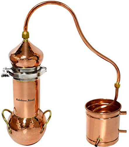 2/3L Pure Copper Moonshine Still,Home Distiller Alcohol Still Spirits Kit Water Alcohol Distiller Home Brew Wine Making Kit (2L)