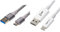 Amazon Basics Double Braided Nylon USB Type-C to Type-A 3.1 Gen 2 Cable | 0.9 m, Dark Grey & USB Type-C to USB-A Male 3.1 Gen2 Cable - 0.9 m - White