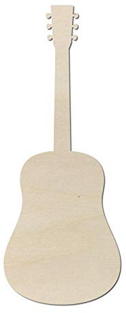 Kleenes Traumhandel Gitarre aus Holz zum selberbemalen als Wand- oder Türdeko (30 cm lang, Gitarre Natur Typ1)