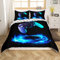 Loussiesd Boys Gamer Duvet Cover Video Game Gamepad Bedding Set for Kids Teens Adults Geometric Circle Comforter Cover Game Controller Bedspread Cover Bedroom Collection 3Pcs Double,Black,Blue
